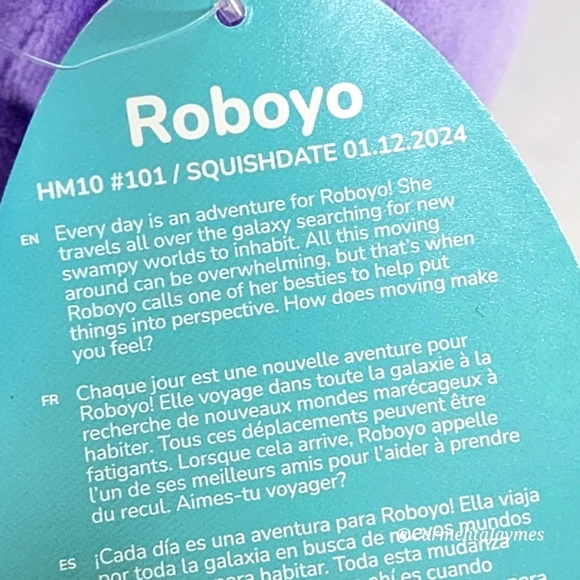 ROBOYO 👽 Purple Water Alien w Rainbow Belly HugMee Original Squishmallow ☆ NWT - Picture 4 of 8